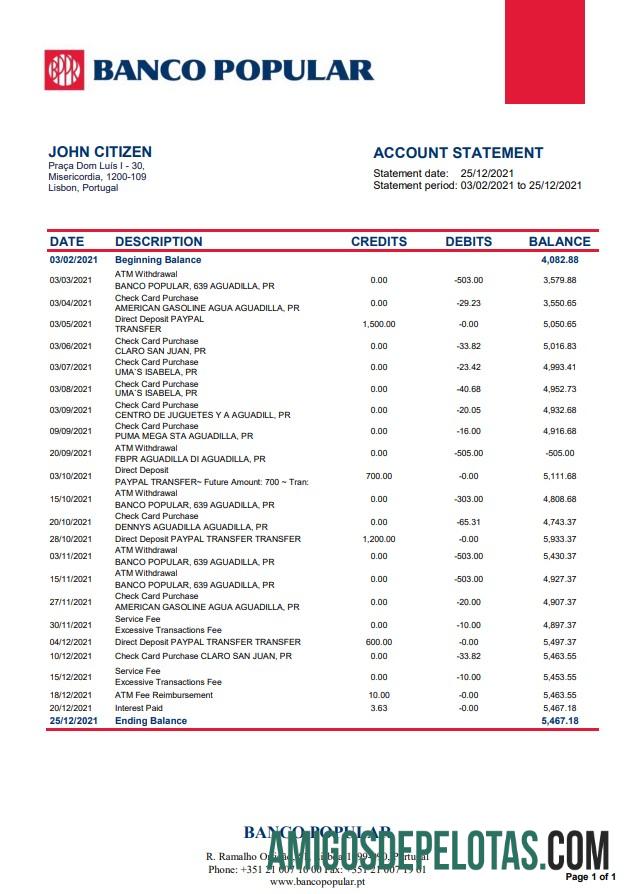 Portugal Banco Popular Word Pdf examplo